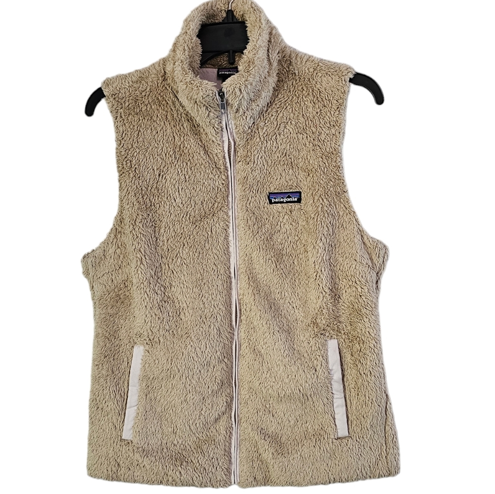 Patagonia Womens Los Gatos Fleece Zip up Vest Womens Size Large Khaki